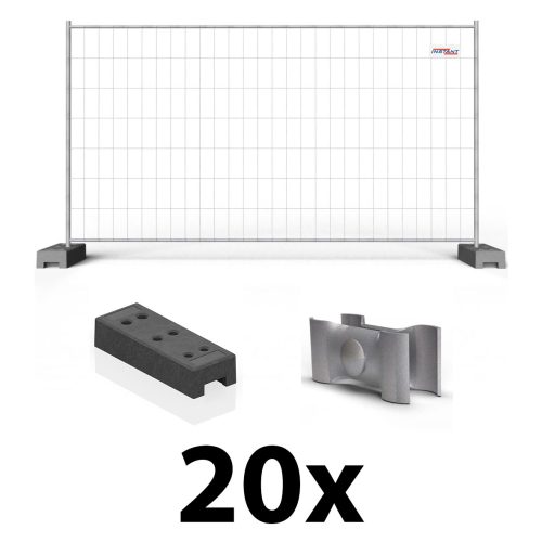 Ehituspiirde standardpakett 20 tk PVC-jalgadega