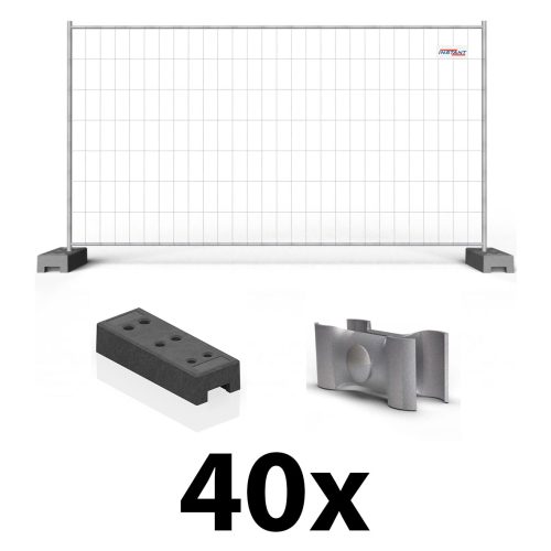 Ehituspiirde standardpakett 40 tk PVC-jalgadega