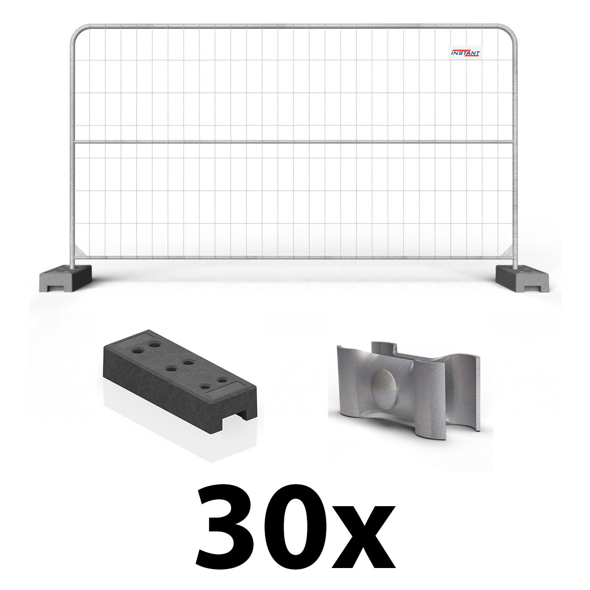 Ehituspiirded, pakett 30 tk PVC jalgadega - Image 2